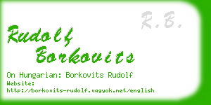 rudolf borkovits business card